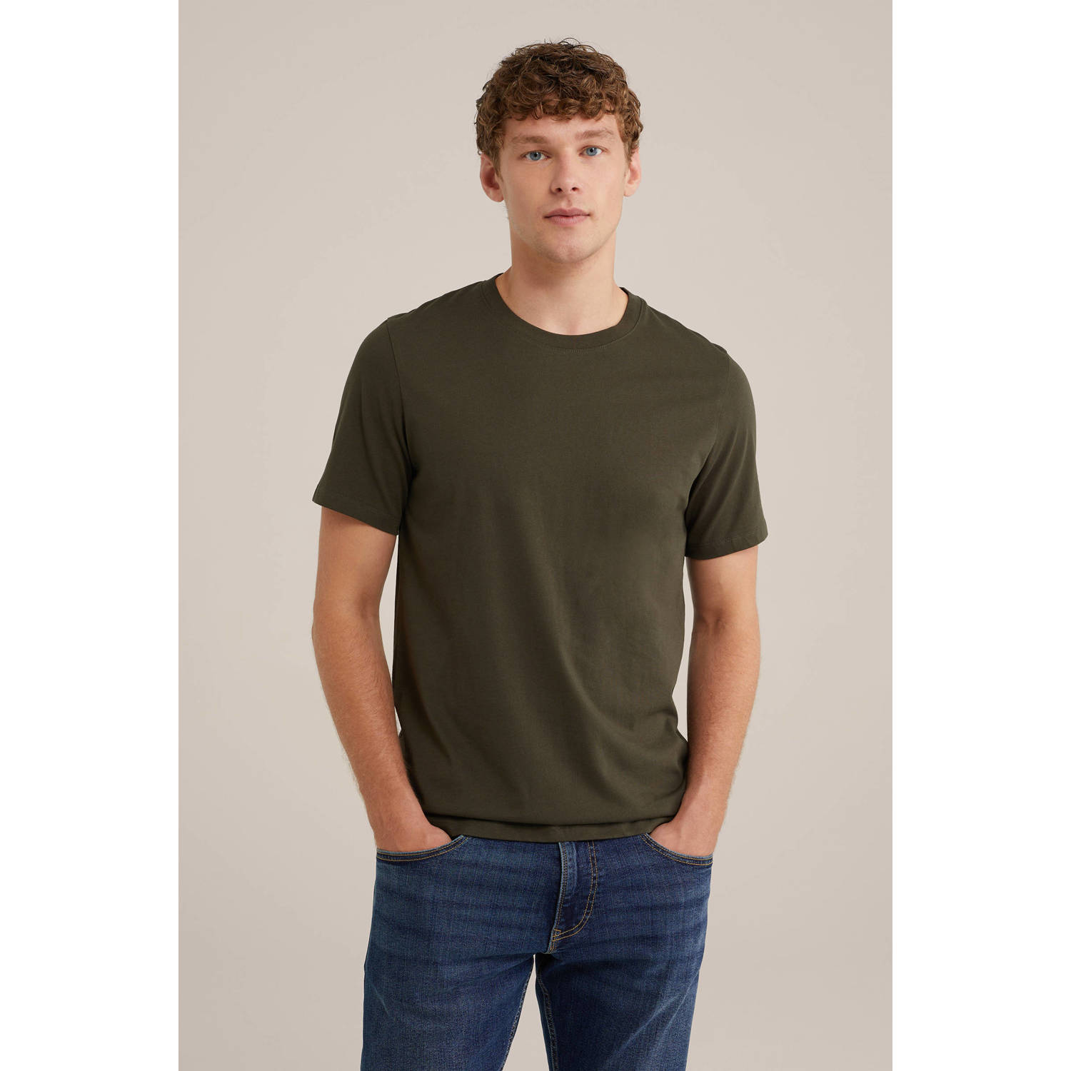 WE Fashion T-shirt donkergroen