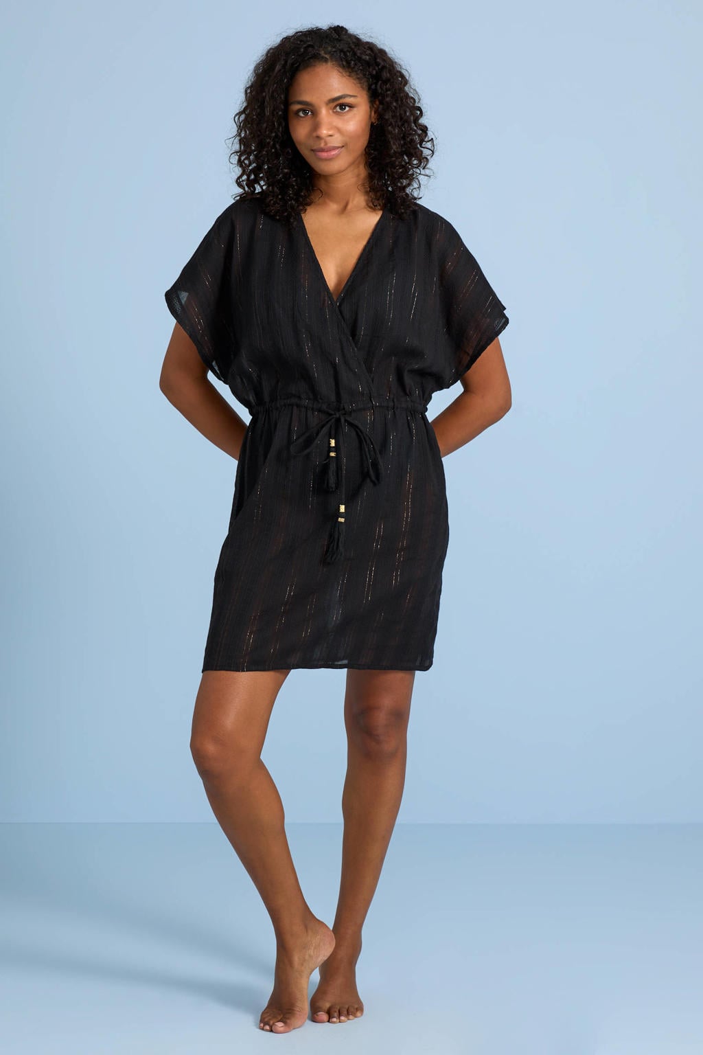 BEACHWAVE strandtuniek met lurex zwart
