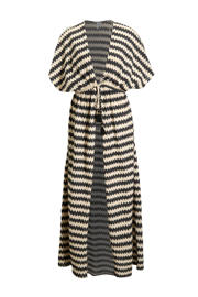 thumbnail: BEACHWAVE crochet kaftan zwart/ecru