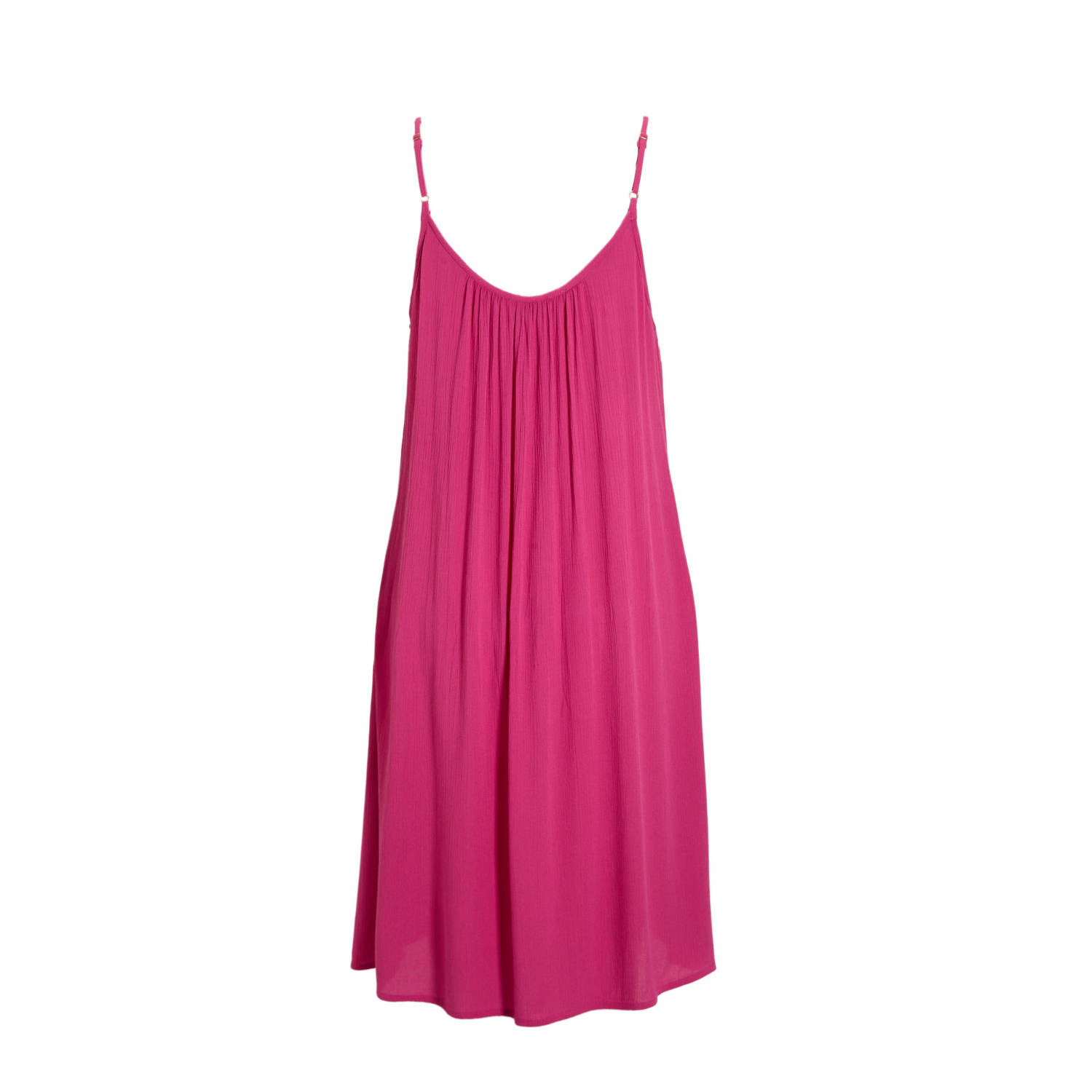 BEACHWAVE crinkle strandjurk fuchsia