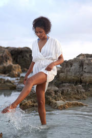 thumbnail: BEACHWAVE strandtuniek met lurex ecru