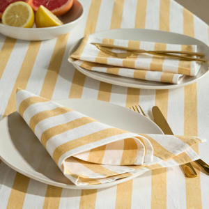 servet gestreept geel (45x45 cm) (set van 2) 