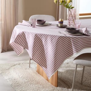 tafelkleed gestreept roze (150x250 cm)