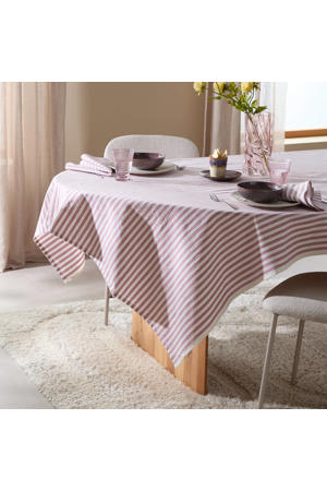 tafelkleed gestreept roze (150x250 cm)