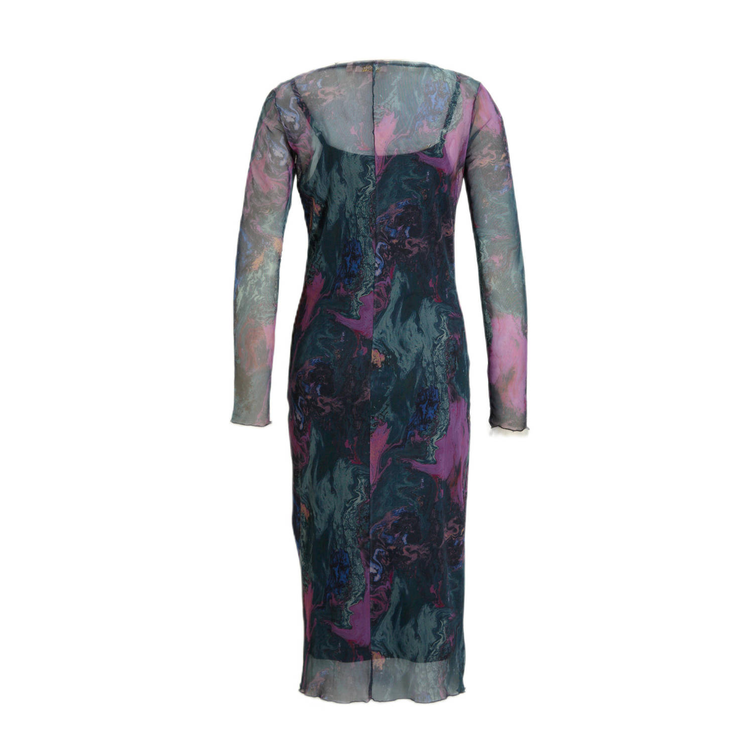 Ruby mesh midi jurk all over print