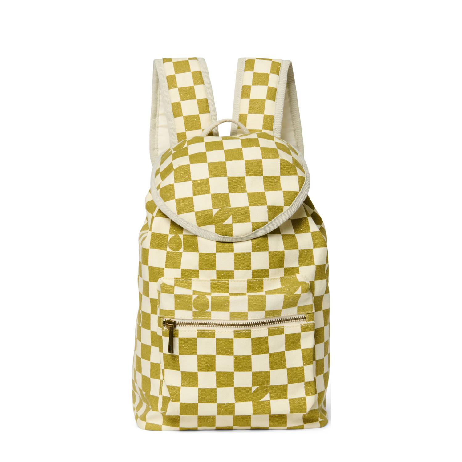Studio Noos rugzak met blok print Checkerboard groen
