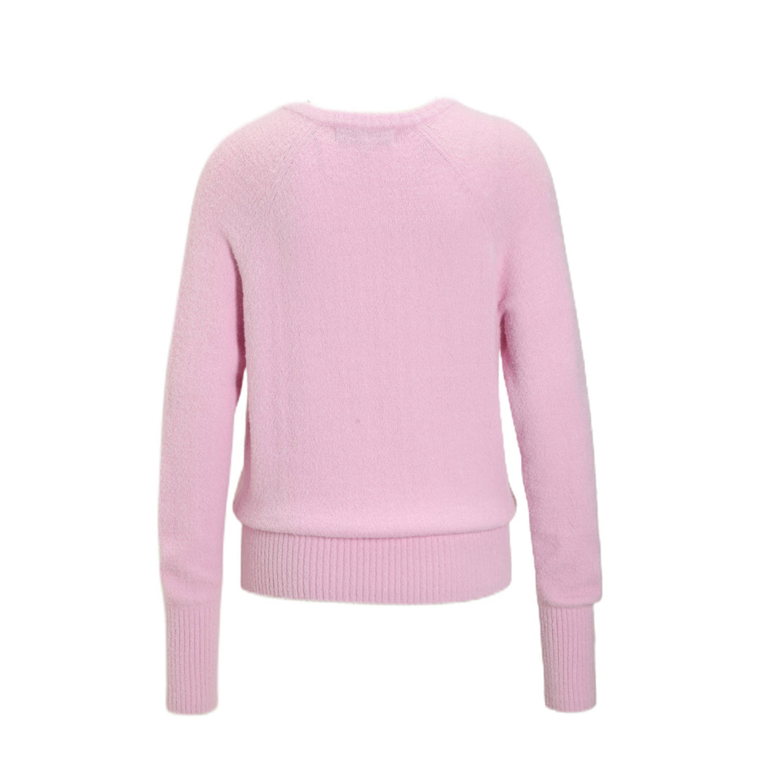 anytime gebreide trui met V-hals roze