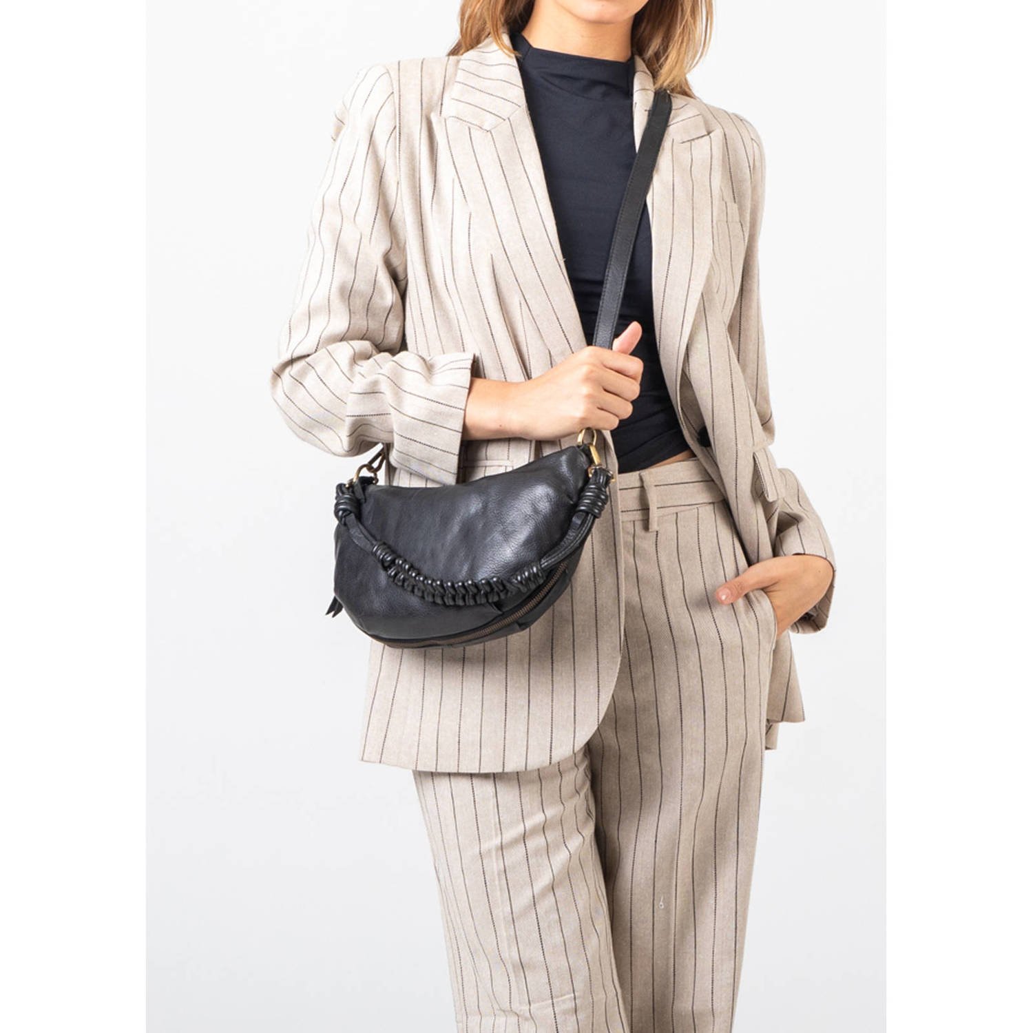Chabo Bags leren crossbody tas Beau zwart