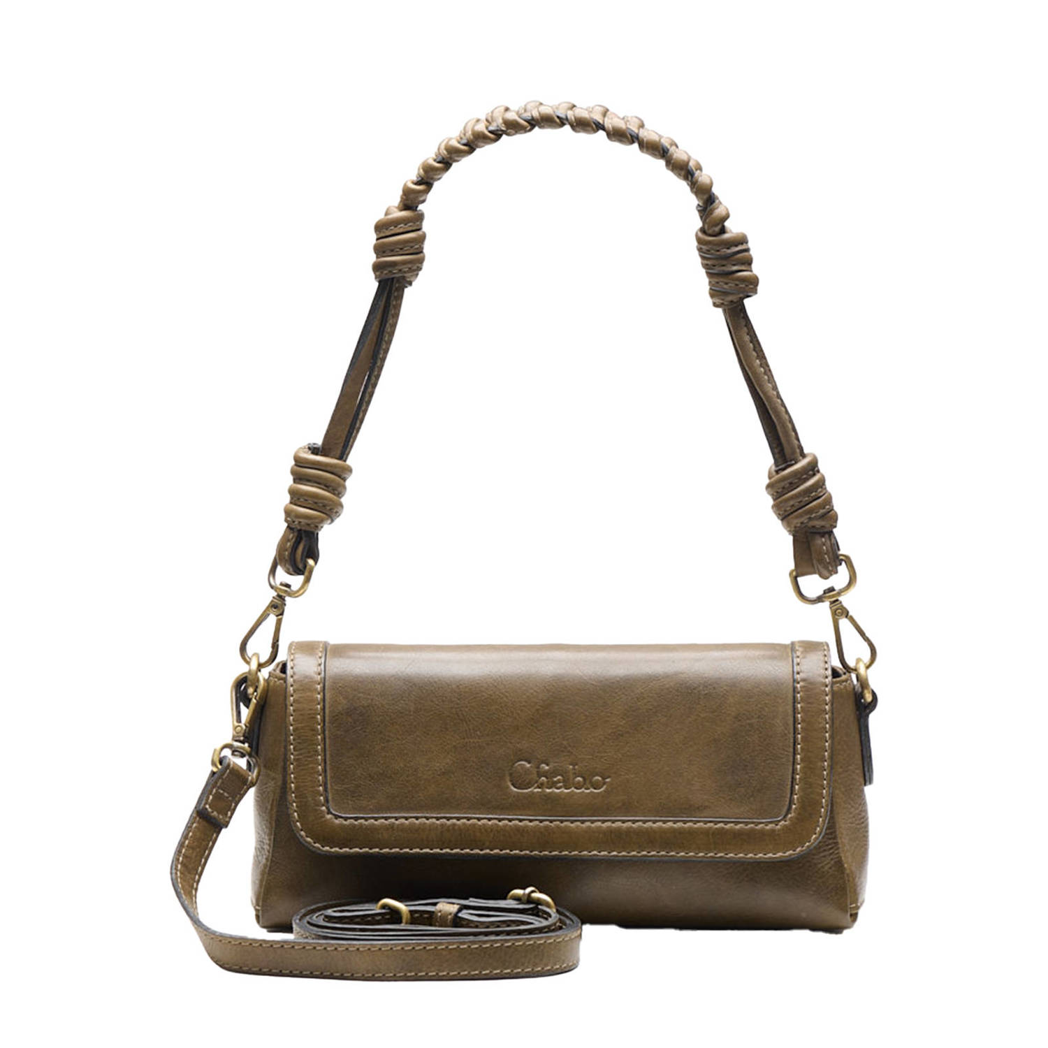 Chabo Bags leren crossbody tas Beau groen