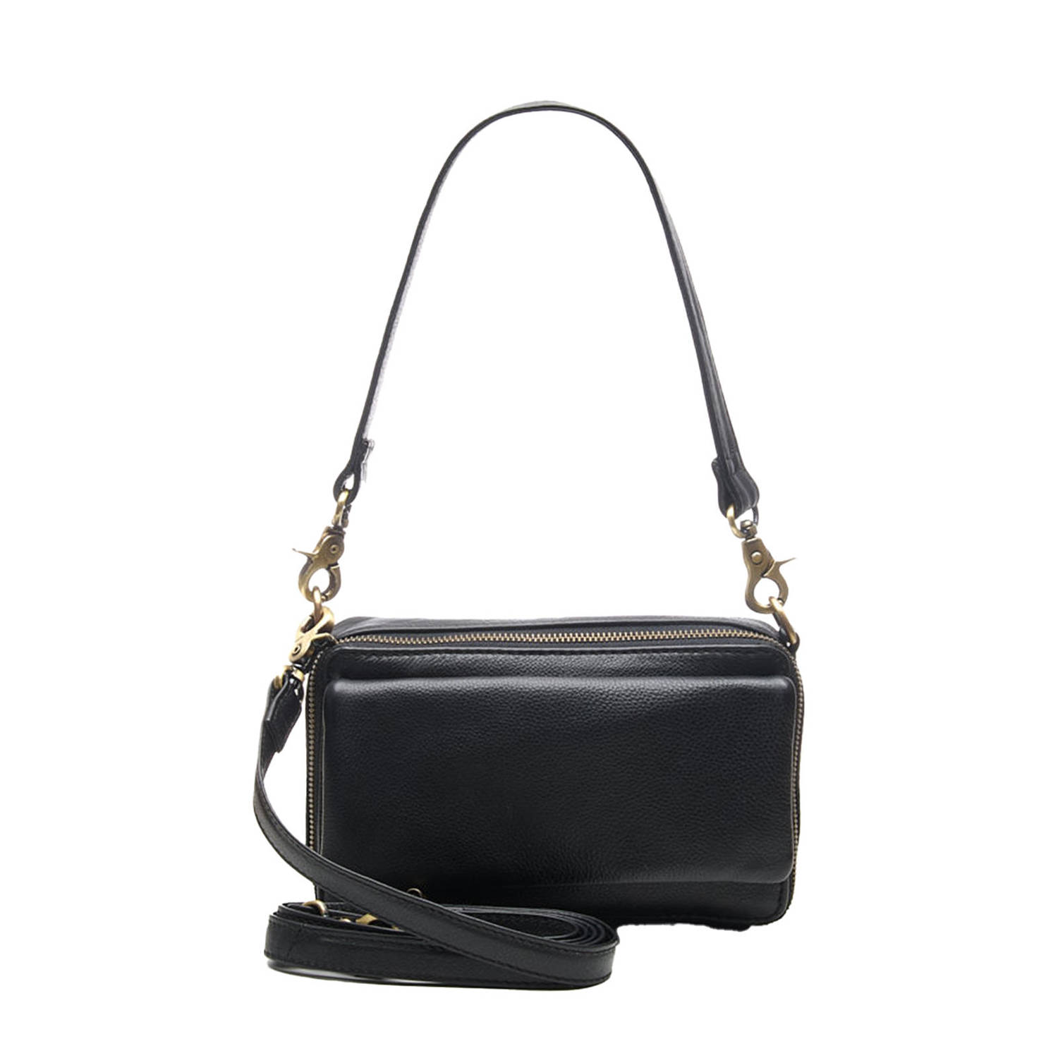 Chabo Bags leren crossbody tas Noa zwart