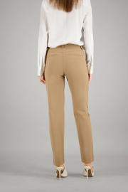 thumbnail:  dames gardeur slim fit broek van polyamide met regular waist, elastische tailleband en effen