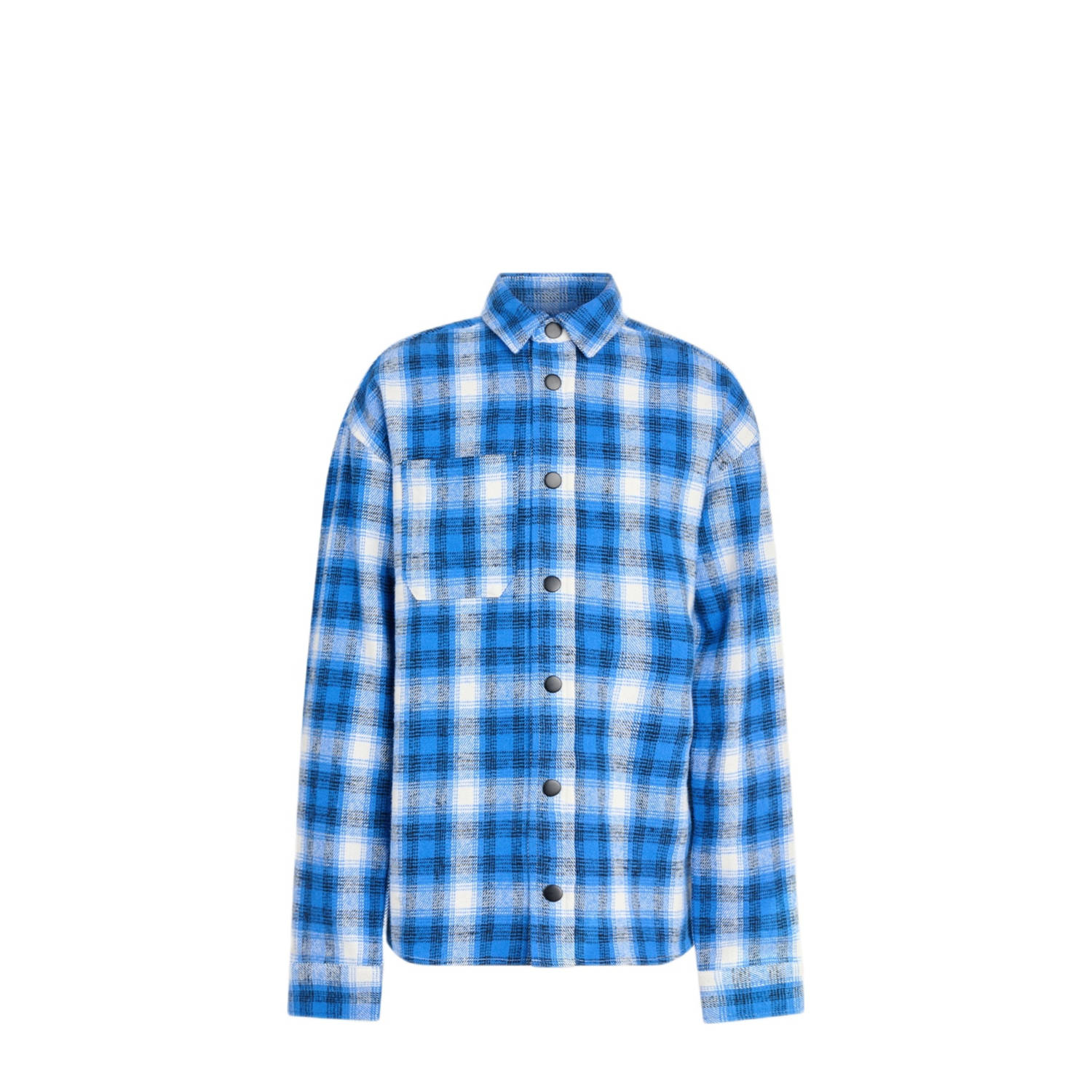 Shoeby overshirt met ruit dessin blau wit