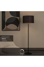 thumbnail: Lucide MAYA - Vloerlamp - Ø 45 cm - 1xE27 - Zwart