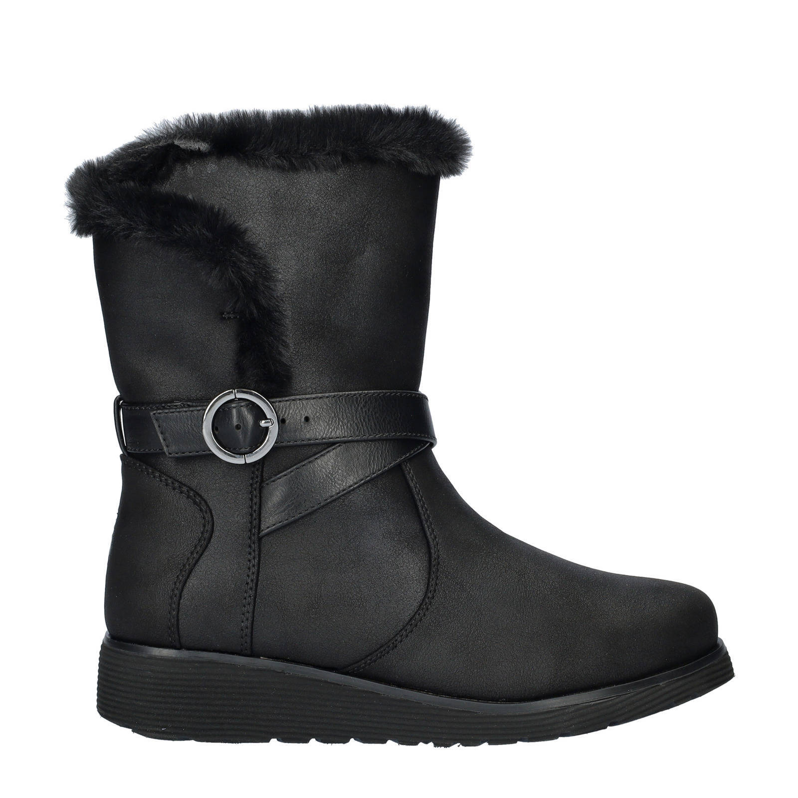 Skechers Keepsake Wedge gevoerde kuitlaarzen zwart | wehkamp