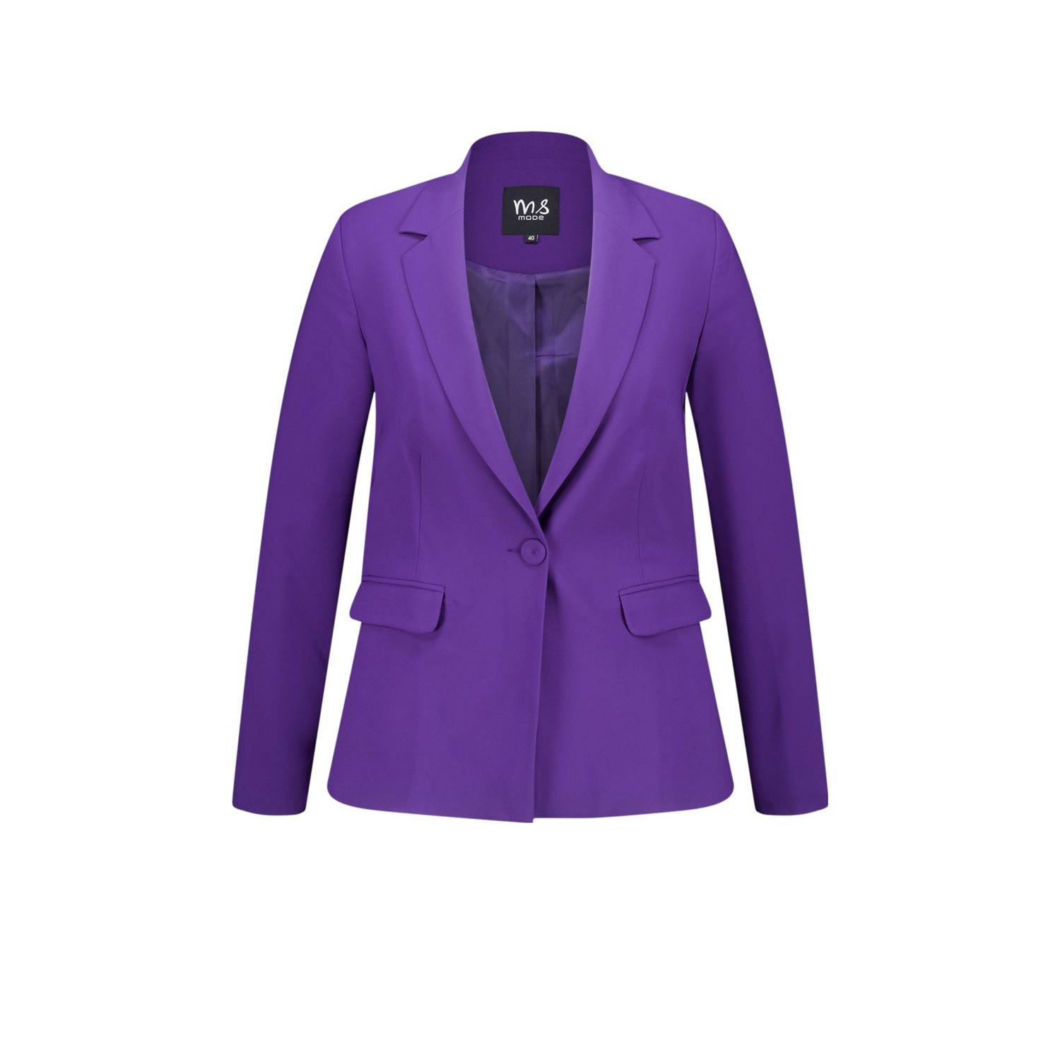 MS Mode rechtvallende blazer donker paars