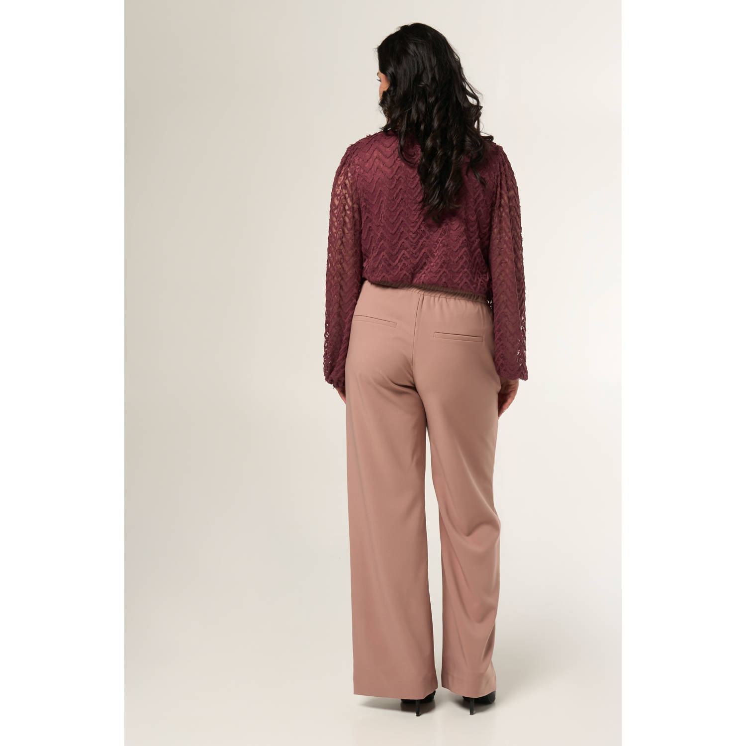 MS Mode straight fit broek roze