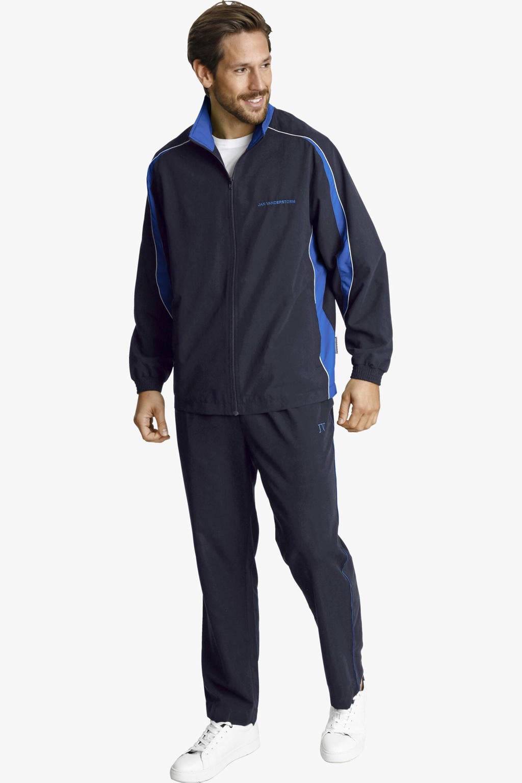 Jan Vanderstorm Plus Size trainingspak EIRIK donkerblauw/kobaltblauw