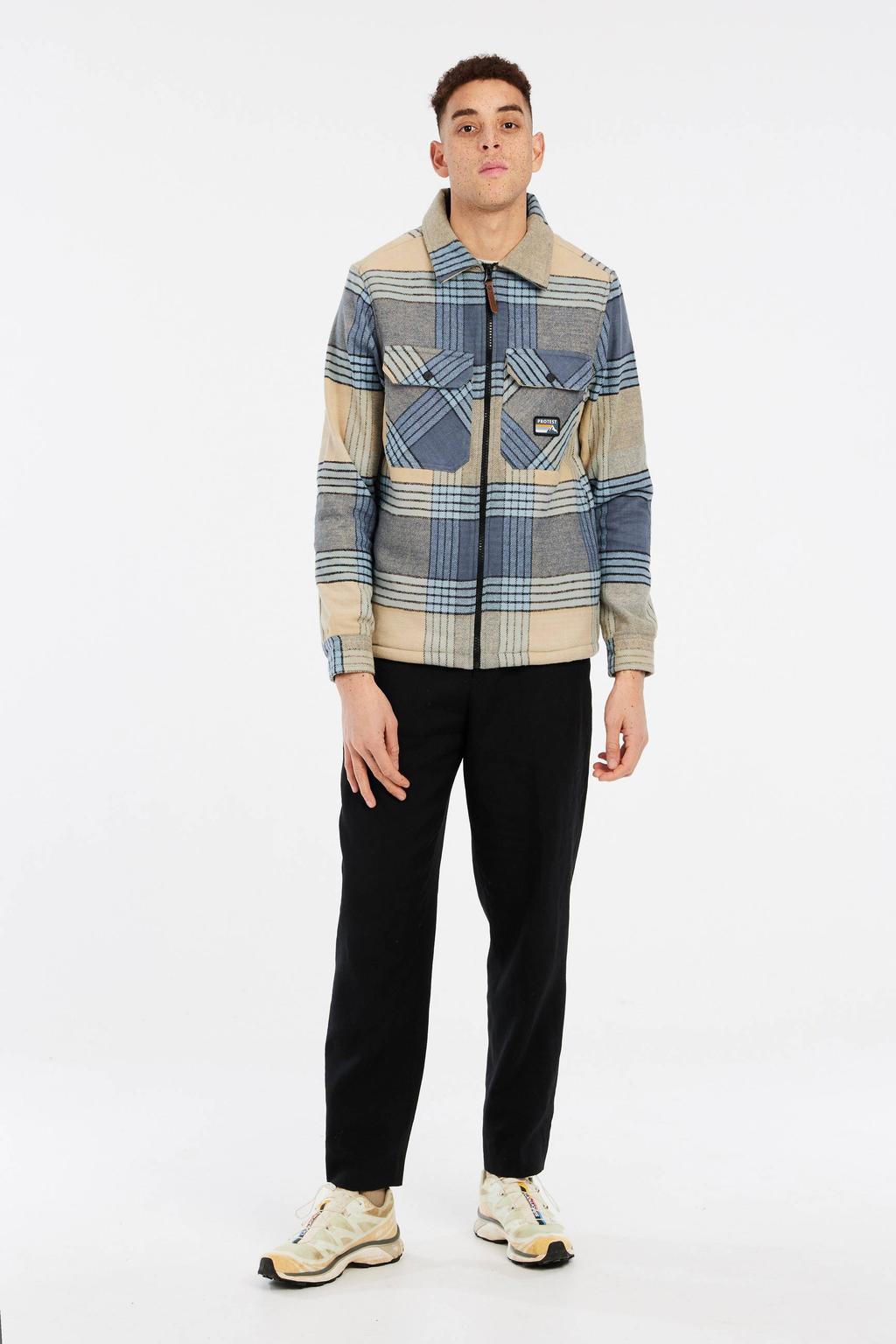 Protest overshirt Shift beige/blauw