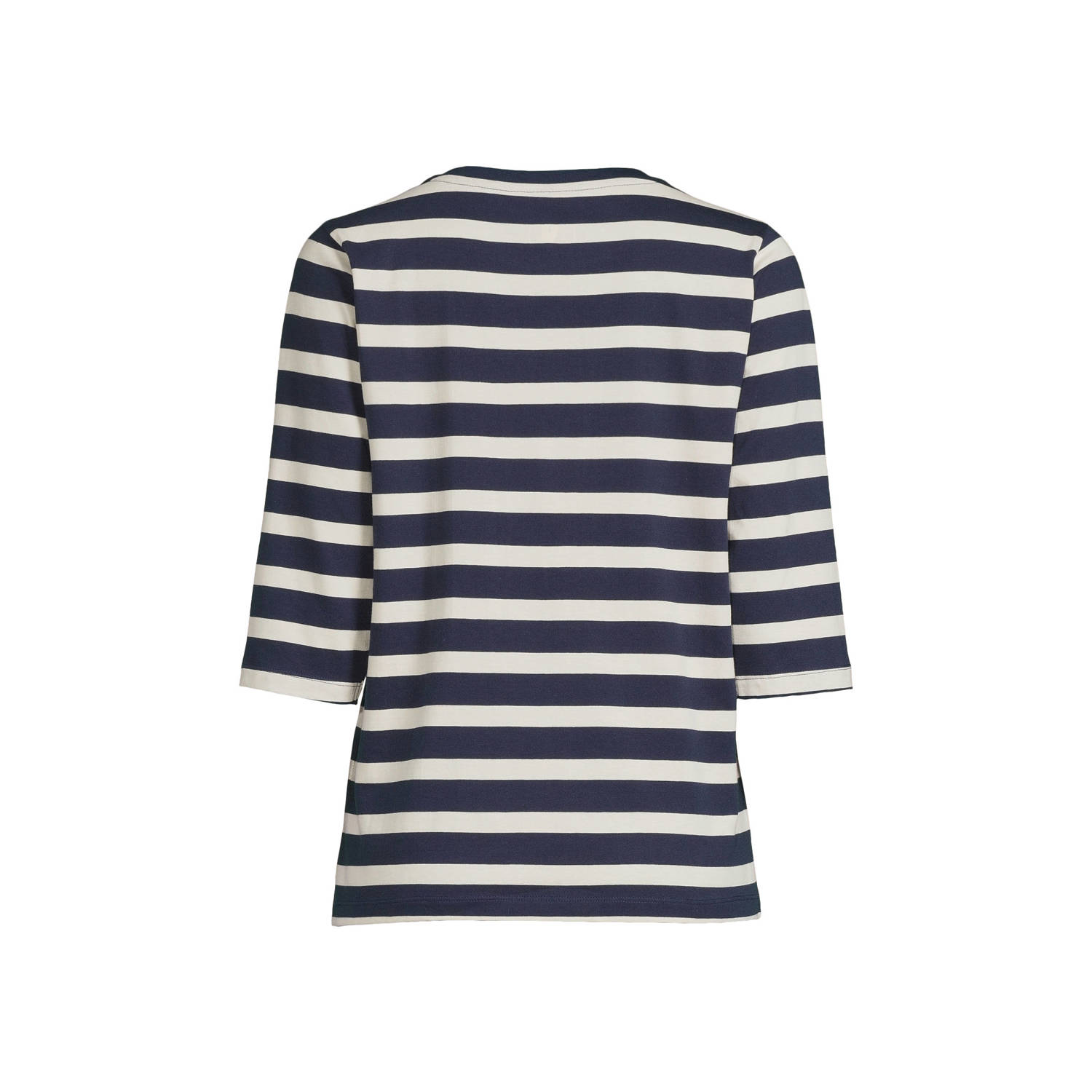 anytime longsleeve T-shirt donkerblauw wit