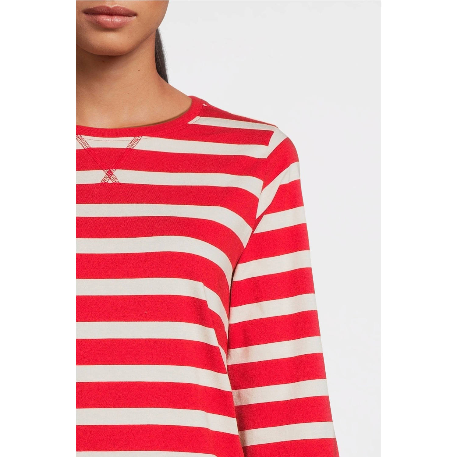 anytime longsleeve rood witgestreepte