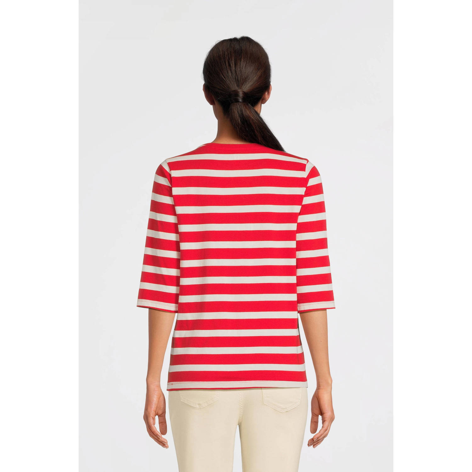 anytime longsleeve rood witgestreepte