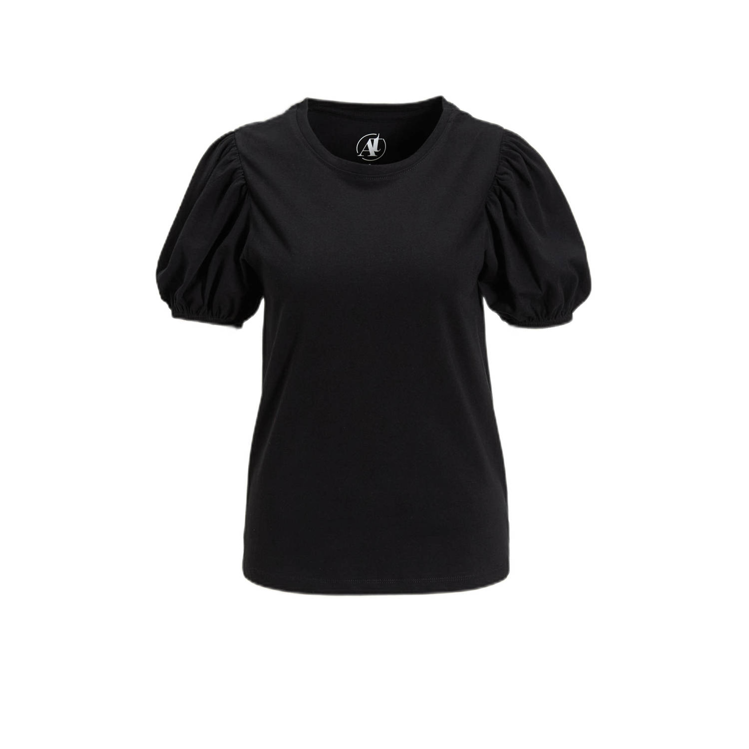 Anytime T-shirt met pofmouwen zwart