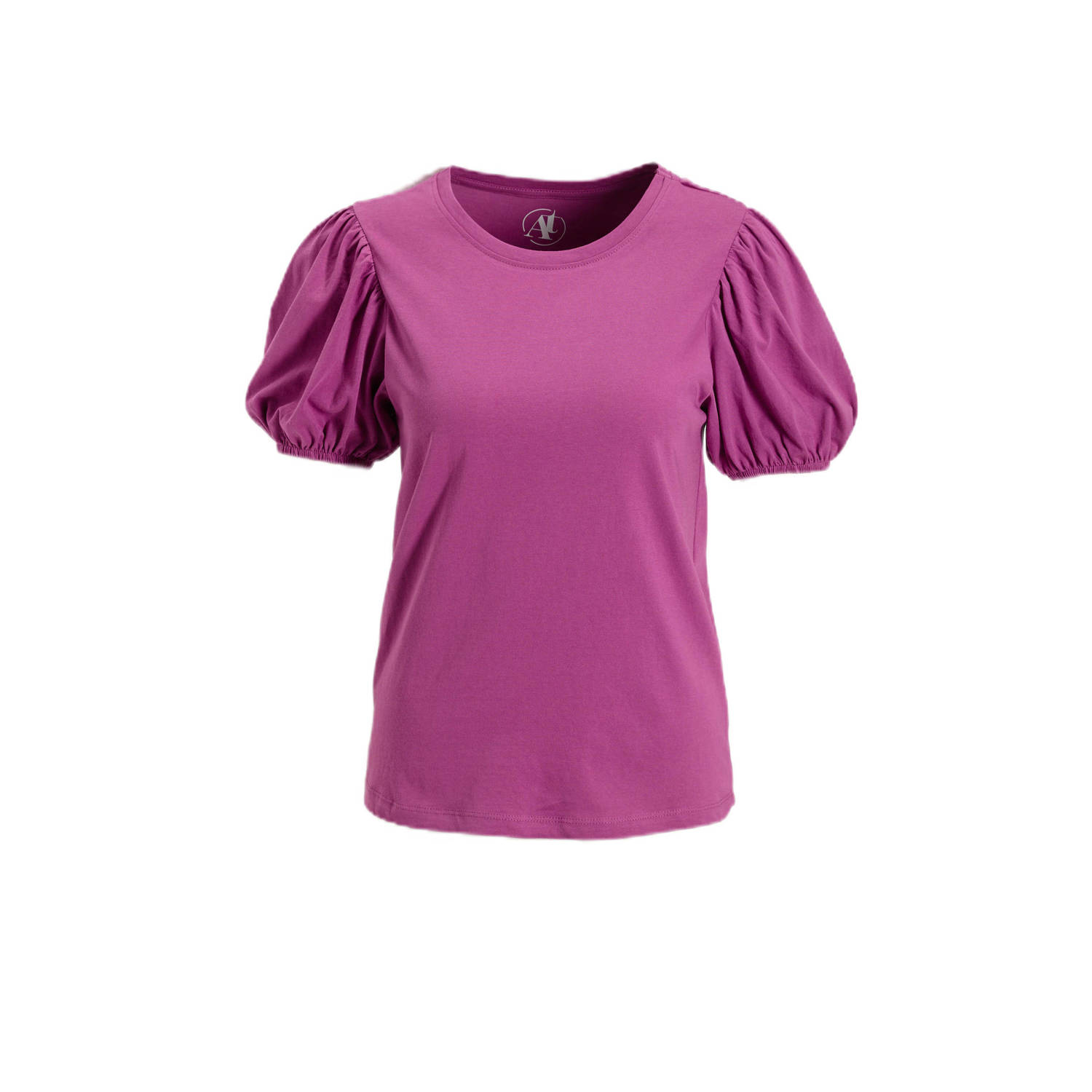 Anytime T-shirt met pofmouwen magenta
