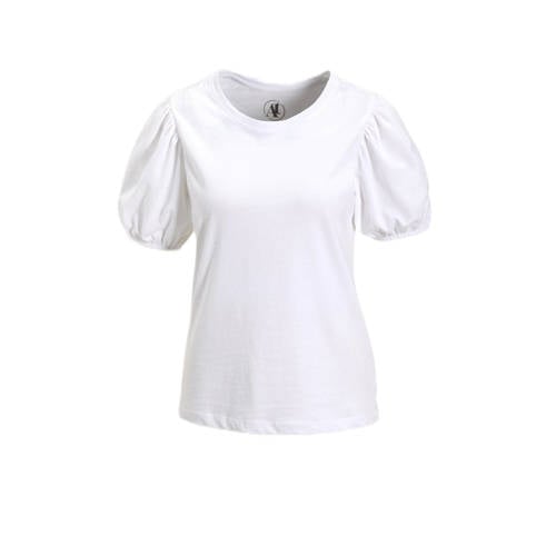 anytime T-shirt met pofmouwen wit afbeelding