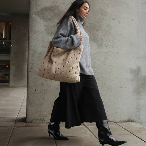 Studio Noos luiertas Teddy Hearts Mom Bag ecru afbeelding