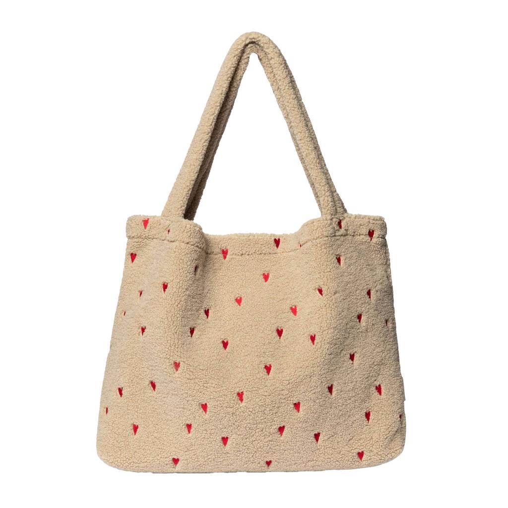 Studio Noos luiertas Teddy Hearts Mom Bag ecru