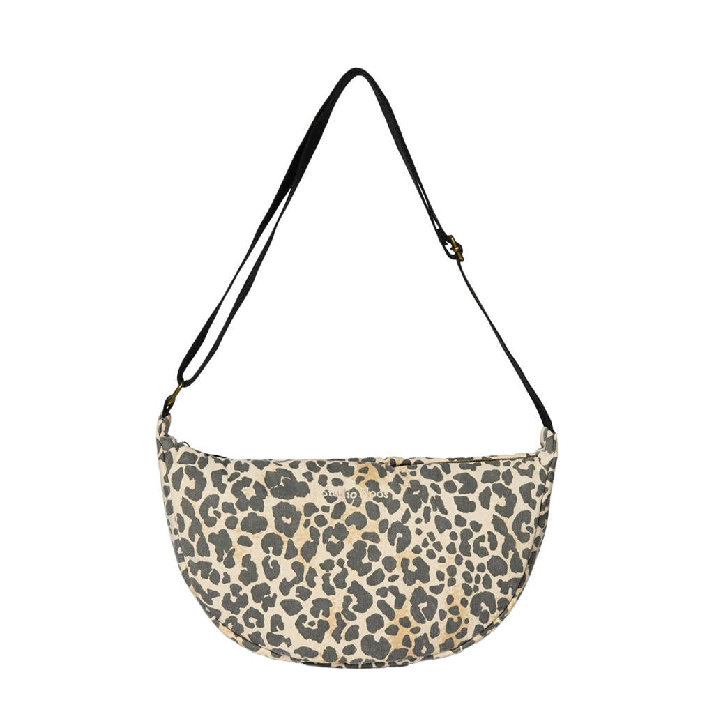 Studio Noos crossbody tas Soft Cotton Leopard beige/zwart
