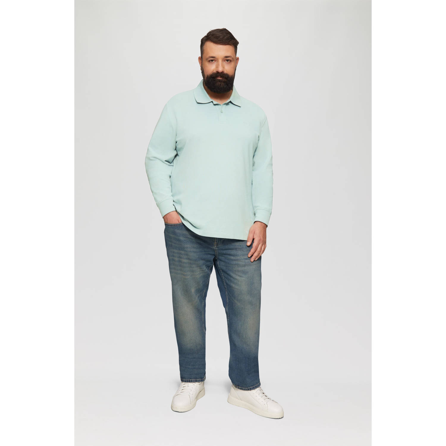 s.Oliver Big Size polo Plus Size lichtgroen