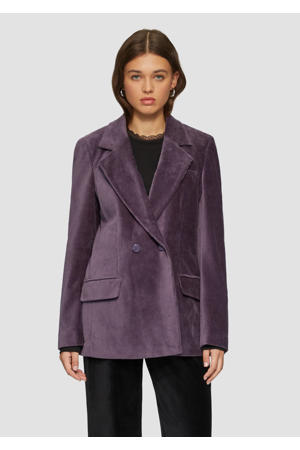 corduroy rechtvallende blazer paars