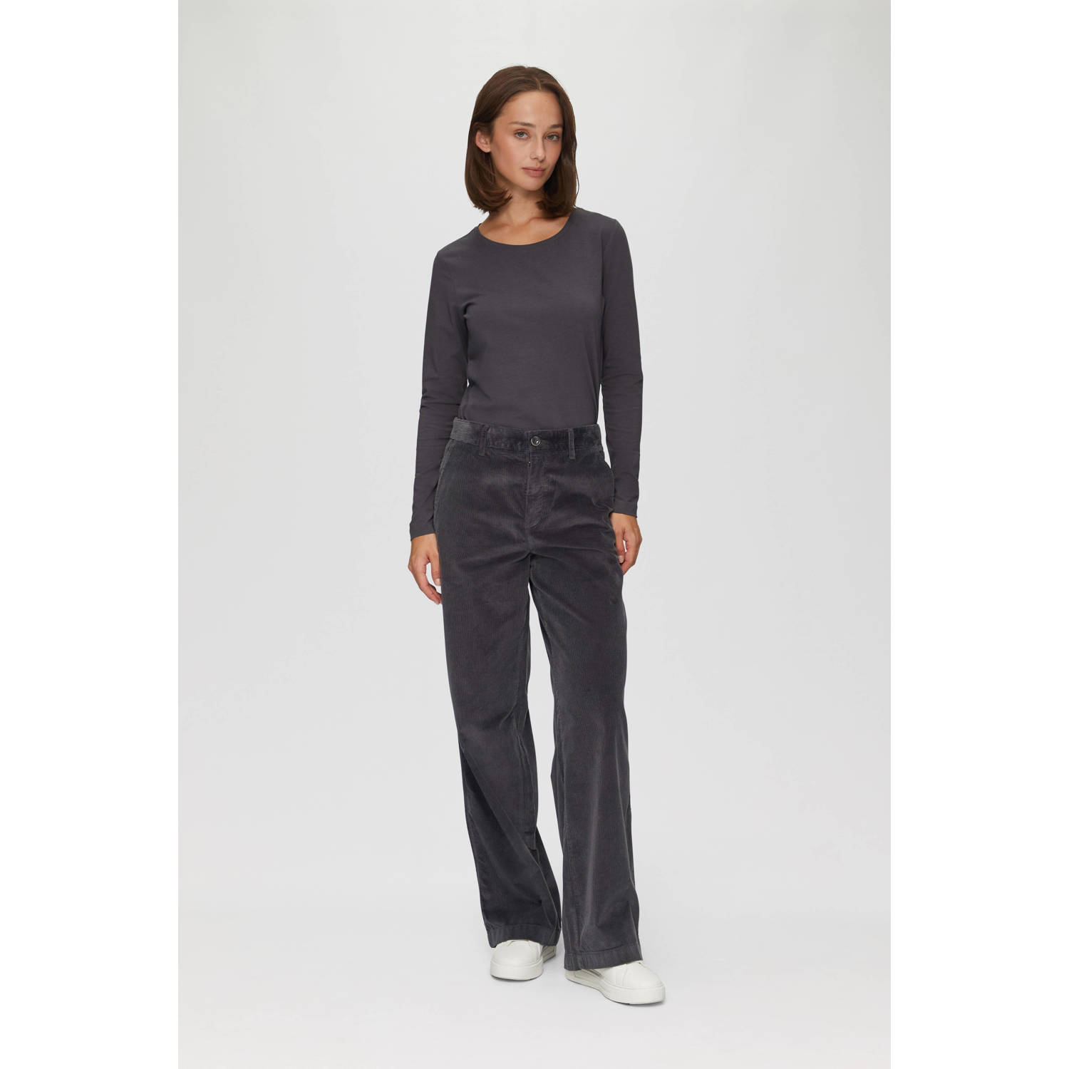 S.Oliver RED LABEL Regular fit corduroy broek van puur katoen met wijde pijpen