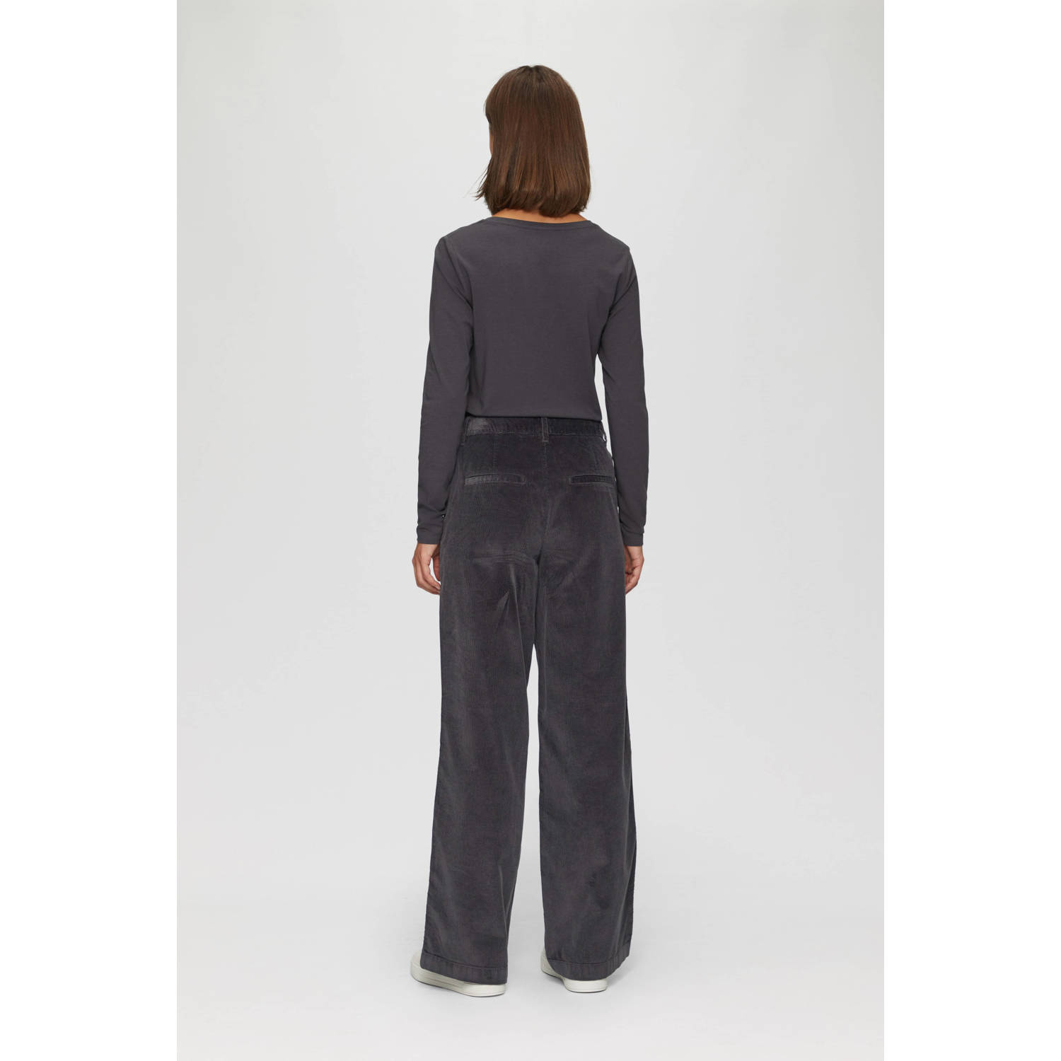 s.Oliver corduroy wide leg broek antraciet
