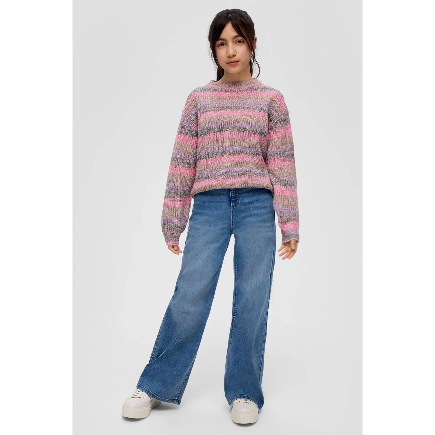s.Oliver wide leg high waist jeans medium blue denim