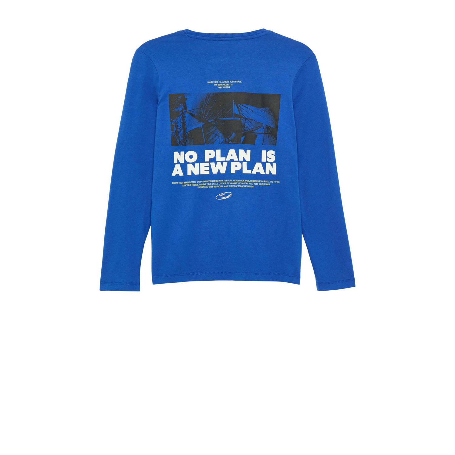 s.Oliver longsleeve met backprint blauw