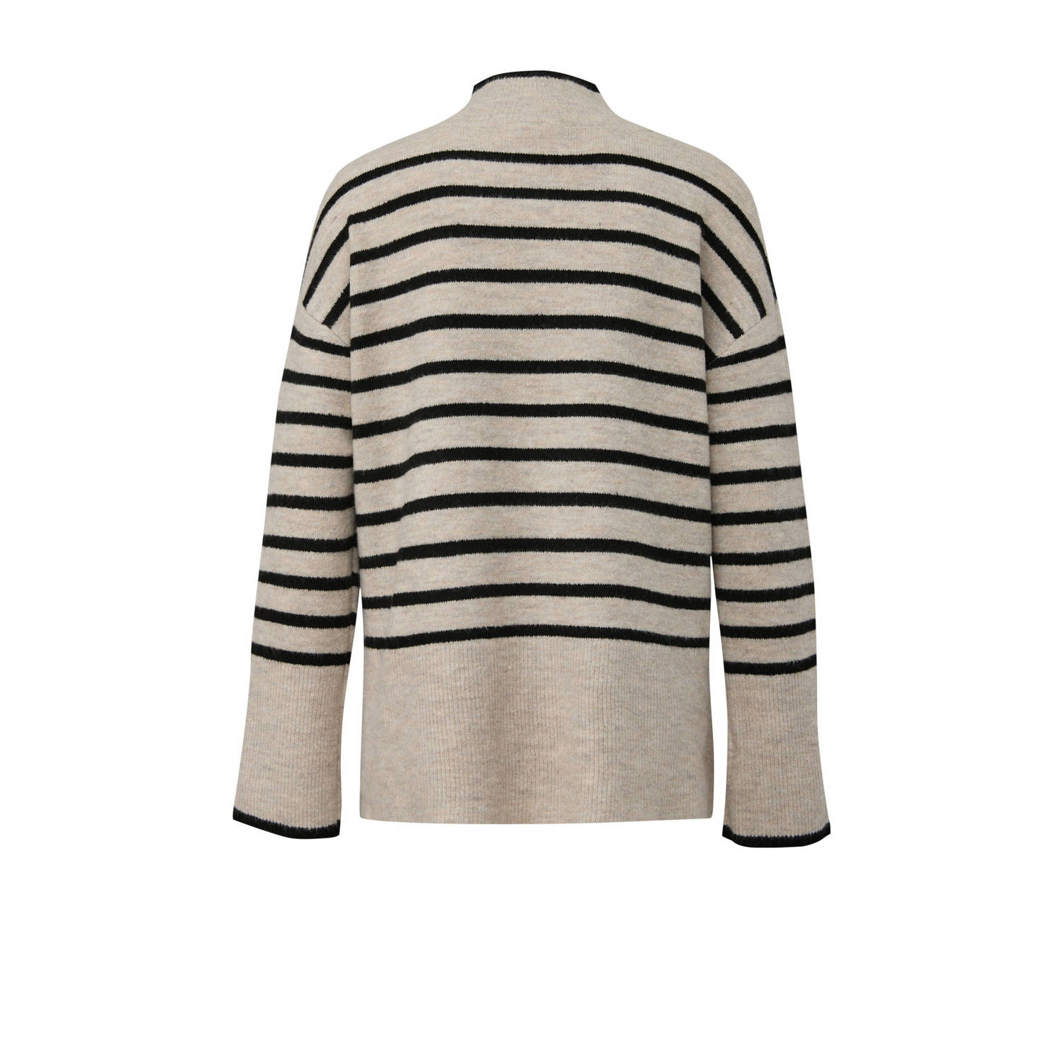 Q S by s.Oliver gestreepte coltrui beige zwart