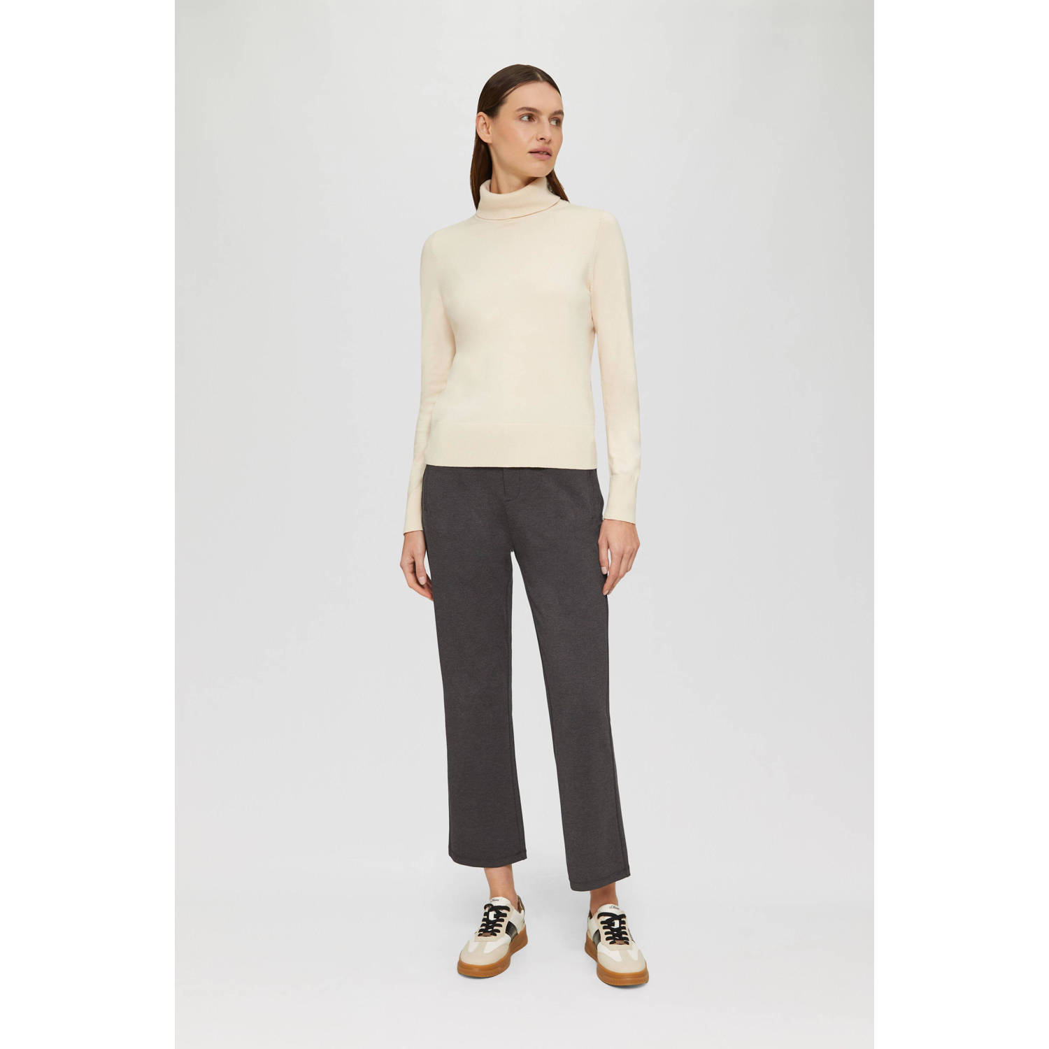 S.Oliver straight fit pantalon antraciet