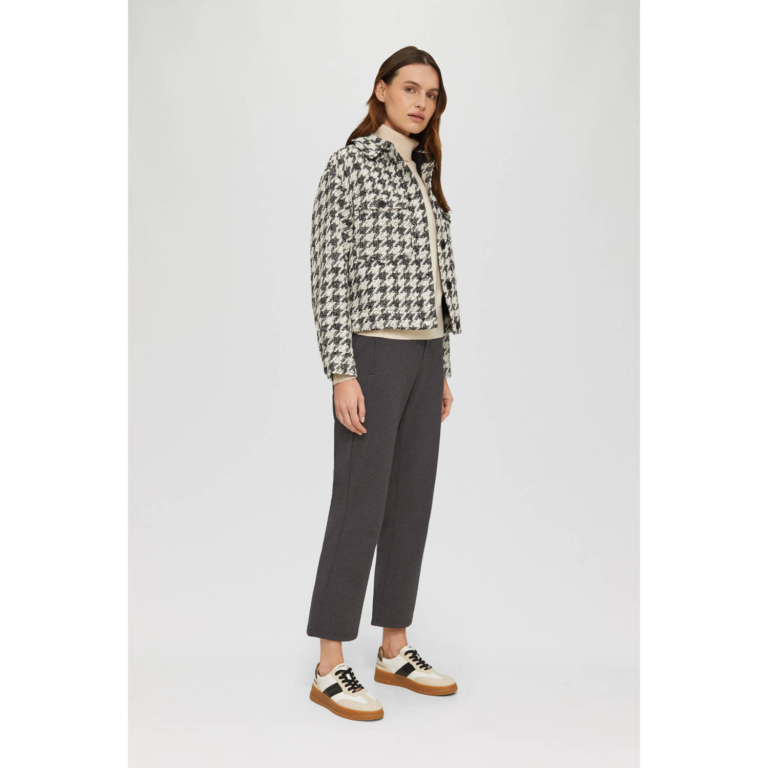 s.Oliver straight fit pantalon antraciet