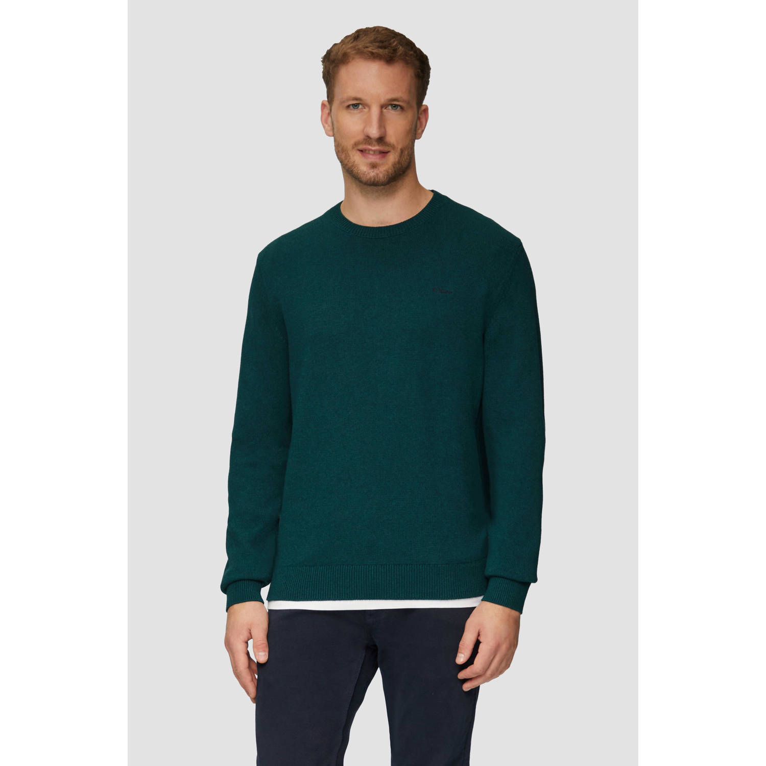 S.Oliver RED LABEL Regular fit gebreide pullover van puur katoen met labelstitching