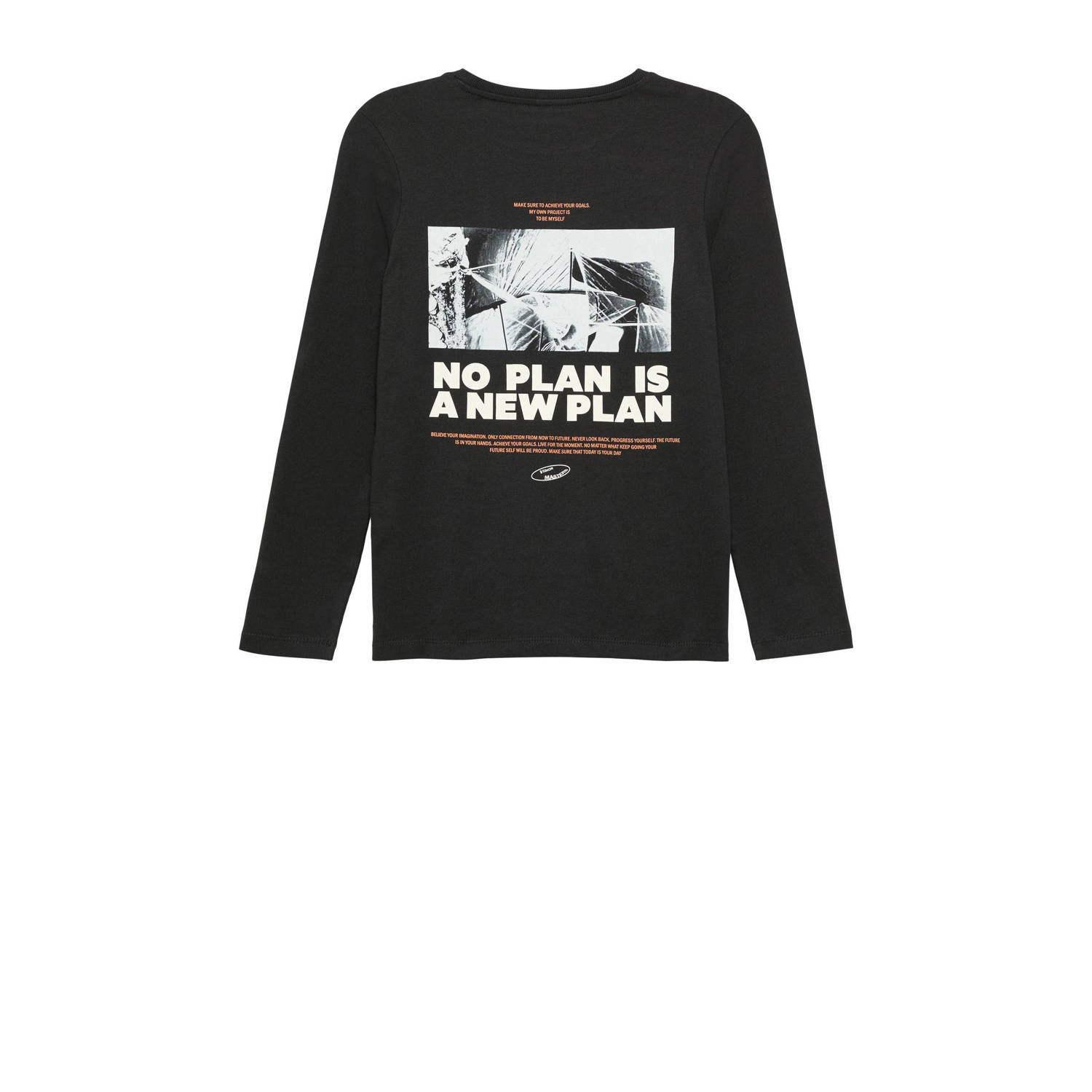 s.Oliver longsleeve met backprint zwart