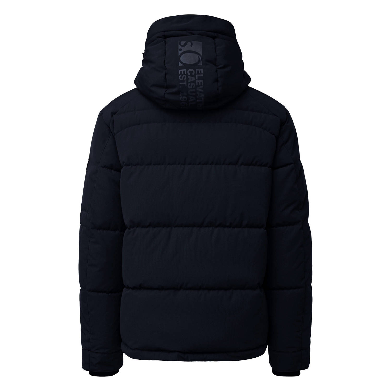 s.Oliver gewatteerde jas met logo donkerblauw