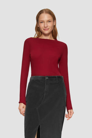 corduroy midi rok antraciet