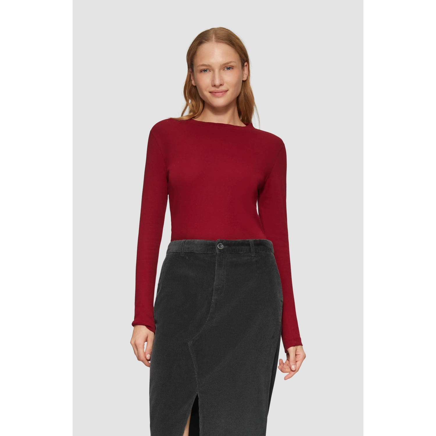 S.Oliver corduroy midi rok antraciet