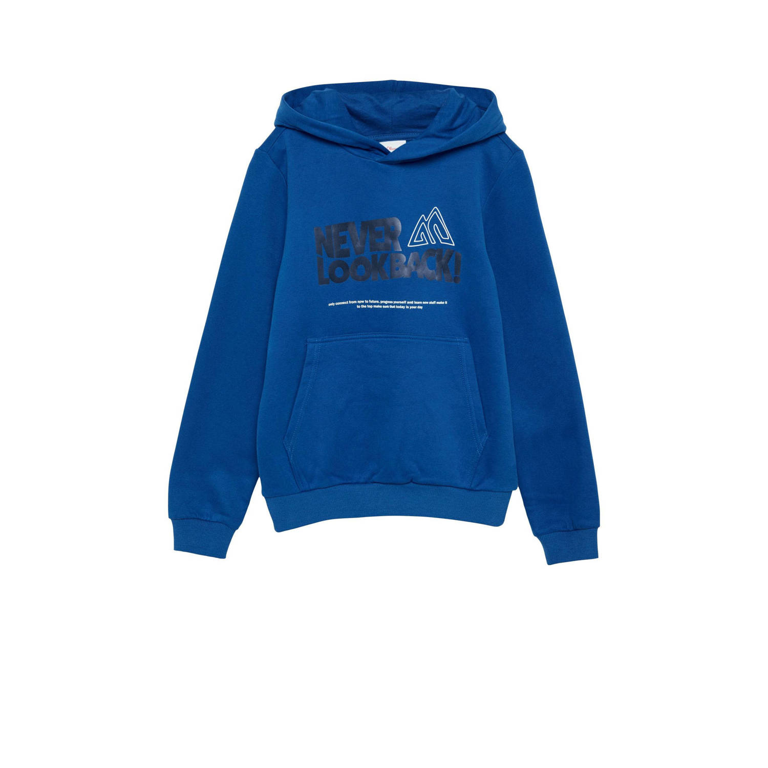 s.Oliver hoodie met printopdruk blauw
