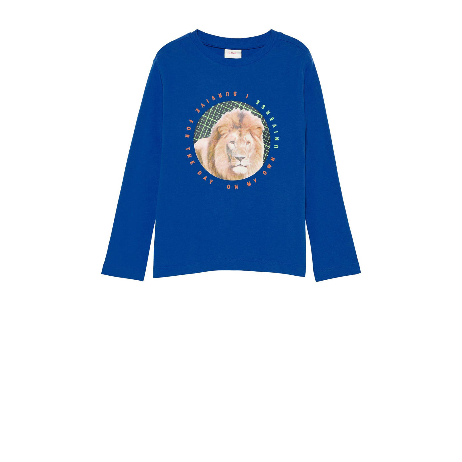 S.Oliver longsleeve met printopdruk blauw