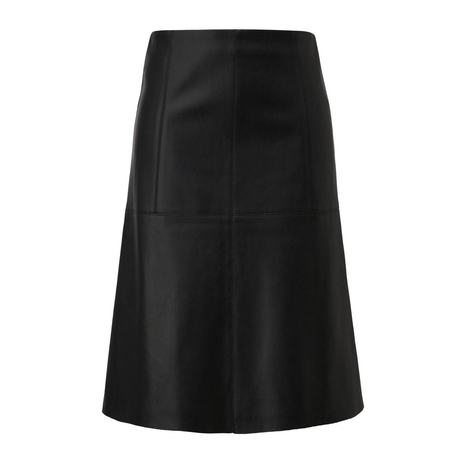 S.Oliver BLACK LABEL Uitlopende rok in leerlok met twill voering