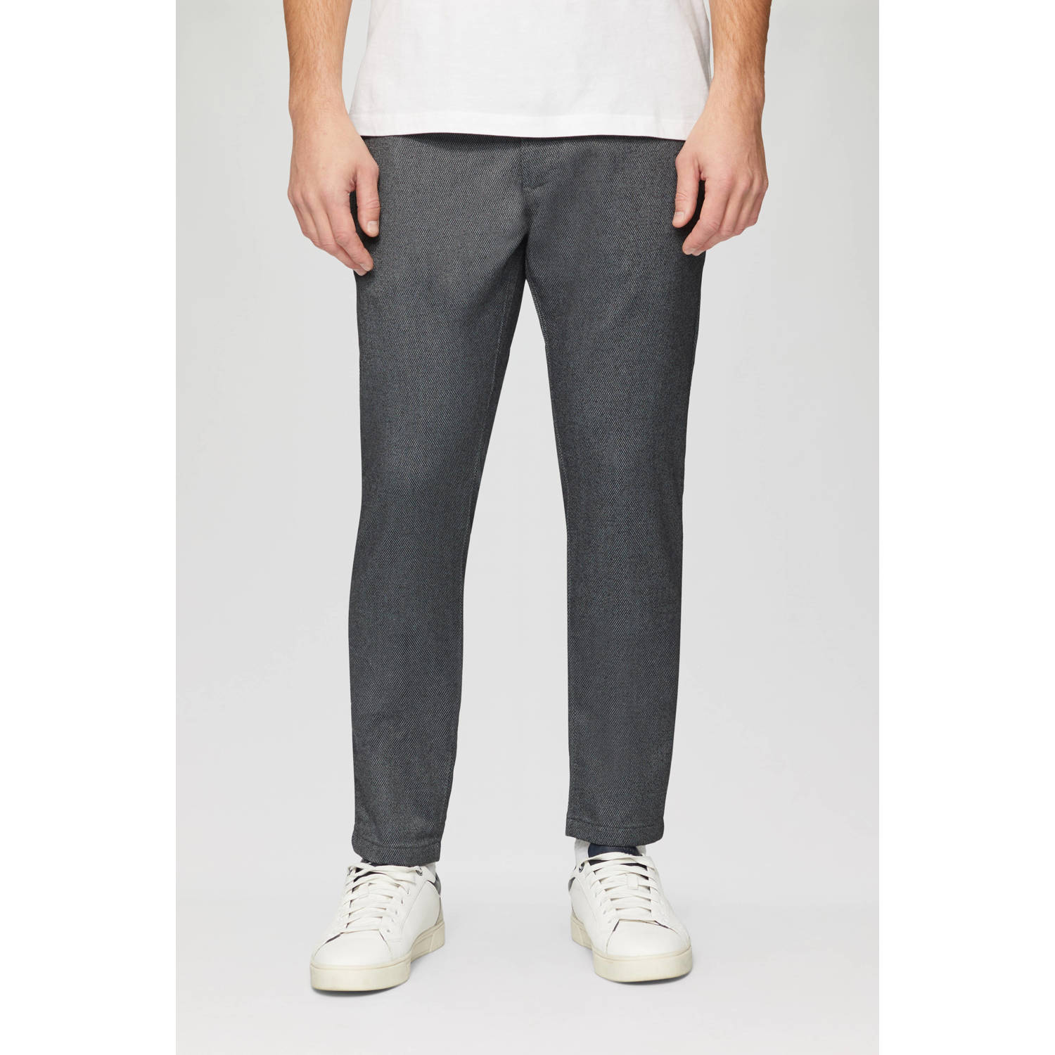 S.Oliver regular fit chino met all over print grijs