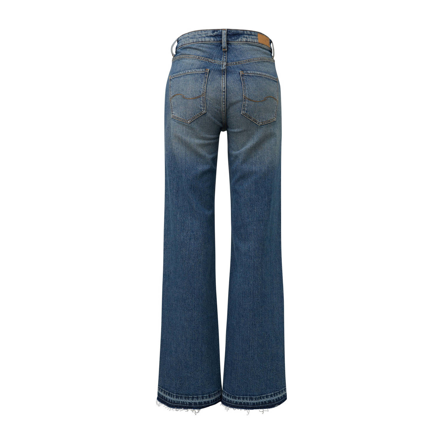 Q S by s.Oliver regular waist wide leg jeans dark blue denim